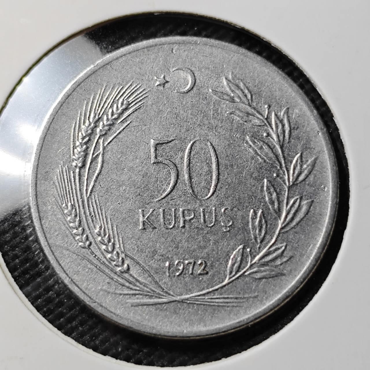 KK钱币收藏小铺 第336场 2月预留时间 周末发货 1972土耳其50库鲁 披纱女士
