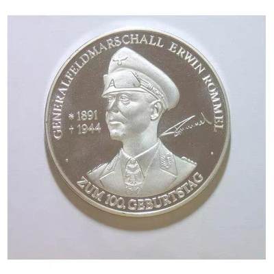 德国沙漠之狐隆美尔 半履带装甲车金字塔高浮雕精制镀银章 40MM - 德国沙漠之狐隆美尔 半履带装甲车金字塔高浮雕精制镀银章 40MM