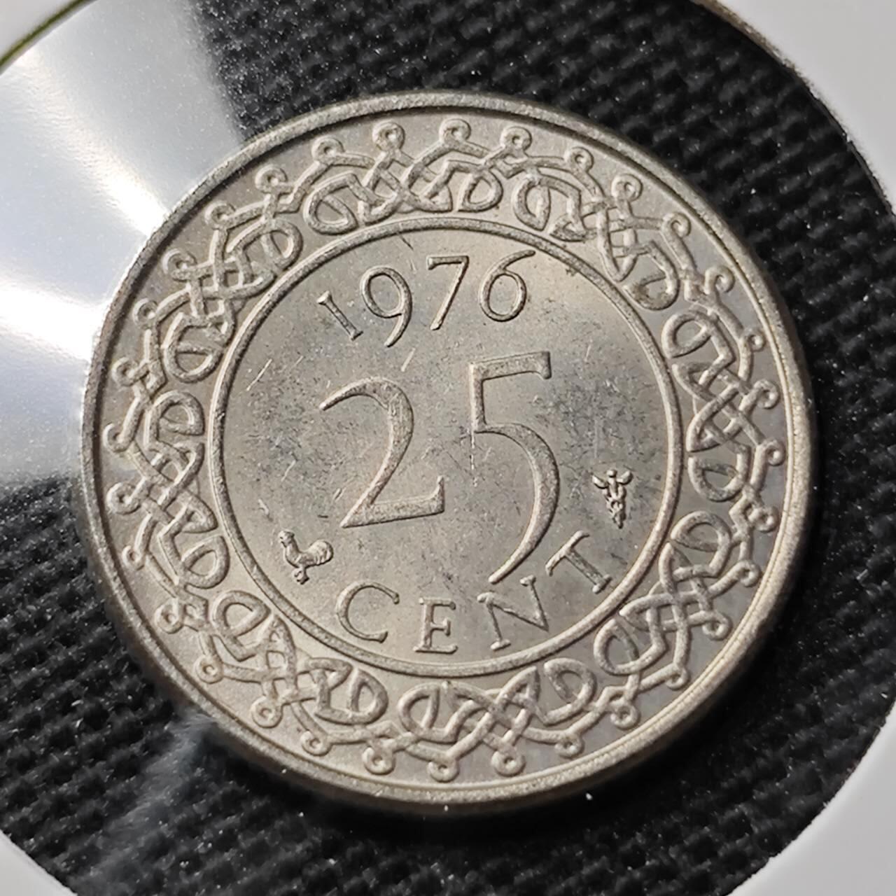 KK钱币收藏小铺 第336场 2月预留时间 周末发货 1976苏里南25分 好品