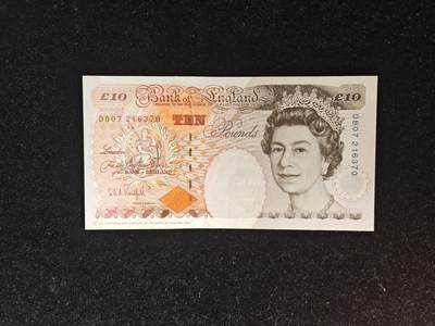 英国 1993年 E序 初版 10英镑 纸币 全新UNC 号码全程无4 - 英国 1993年 E序 初版 10英镑 纸币 全新UNC 号码全程无4