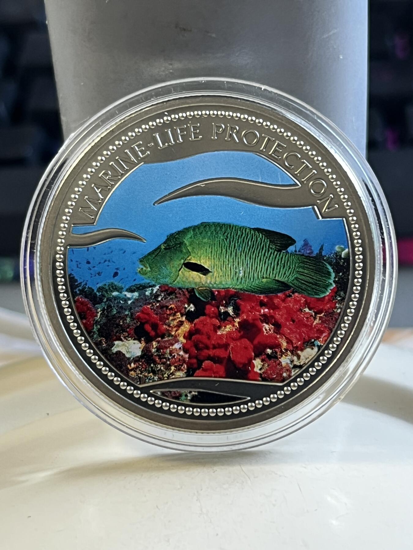 第175期拍卖【长期征集拍品】 【海寧潮】帕劳2003年海洋保护系列美人鱼彩色纪念币