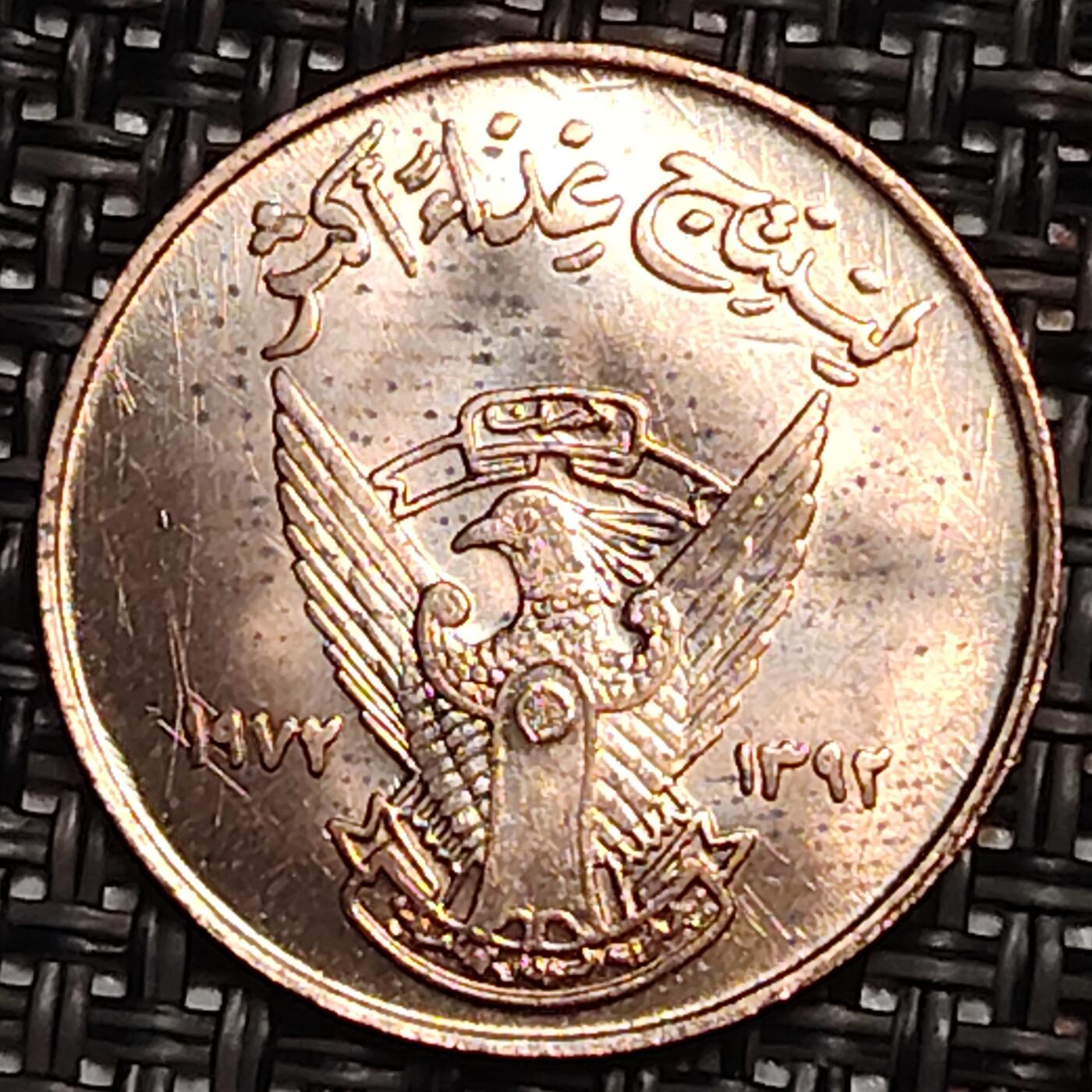 布加迪🐬～世界钱币(上海)🌾第 243 期 /  各国套币和散币 苏丹🇸🇩 1974年 5米利姆铜币 FAO纪念币