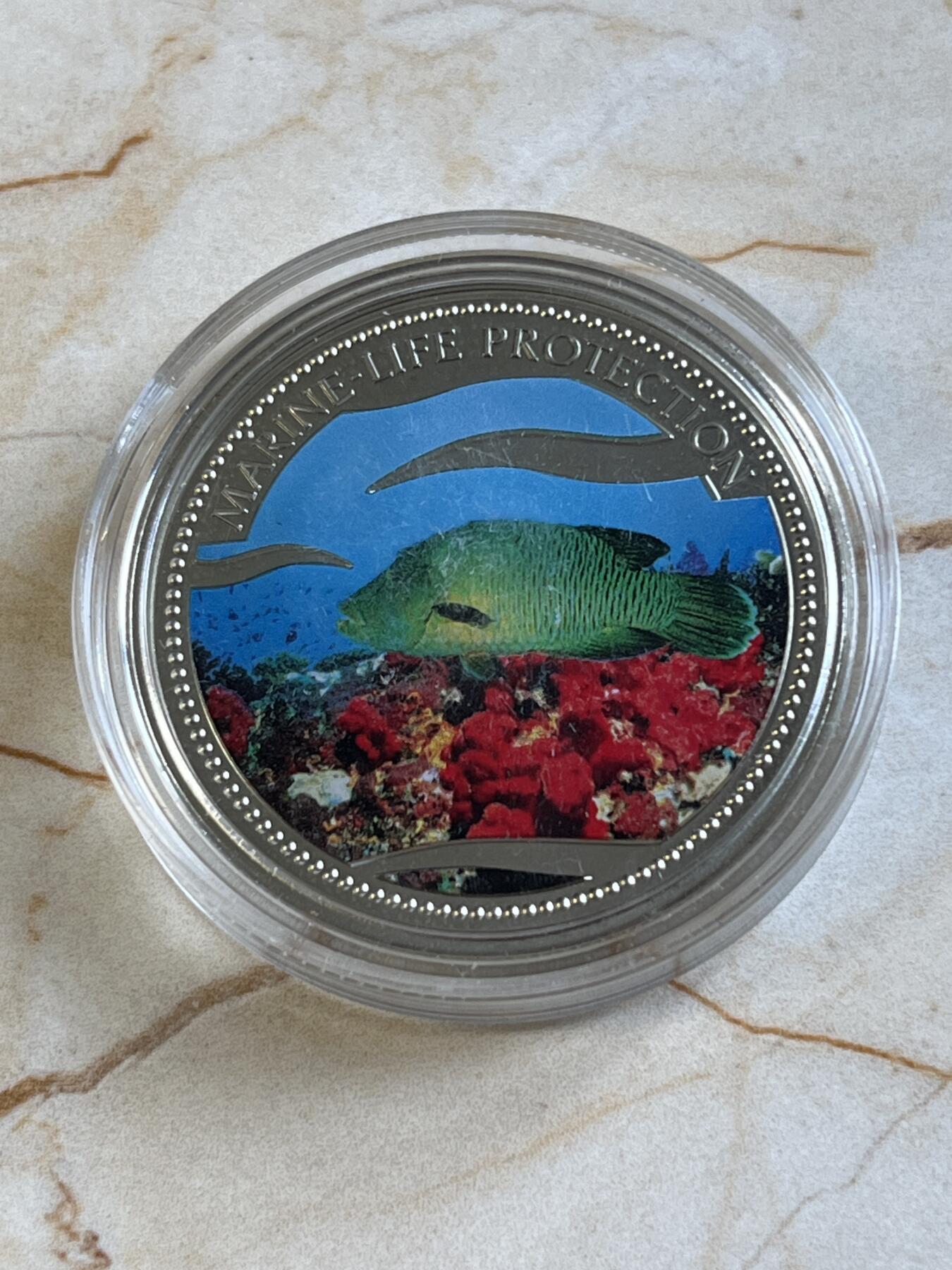 第175期拍卖【长期征集拍品】 【海寧潮】帕劳2003年海洋保护系列美人鱼彩色纪念币