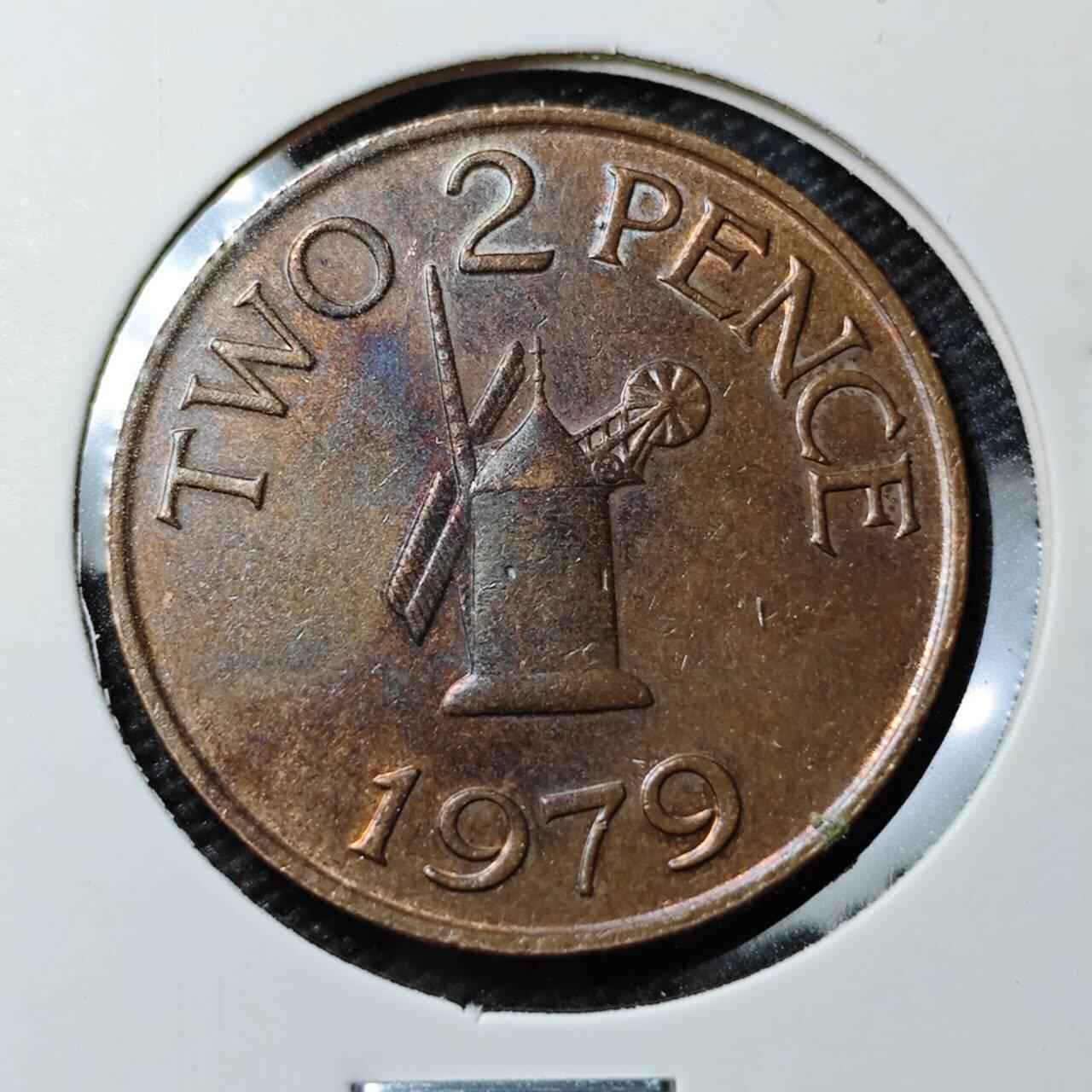 KK钱币收藏小铺 第337场 2月预留时间 周末发货 1979根西岛2便士铜币