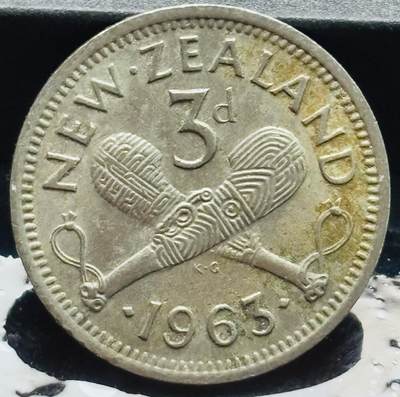 文馨钱币收藏第 272 场， 长期接收代拍品 - 1963 年英属新西兰伊丽莎白二世 第二版 3 便士