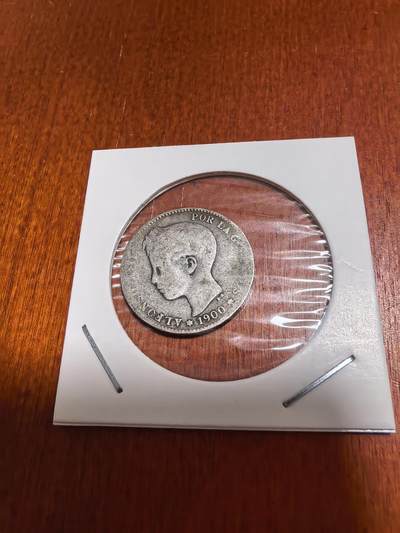 长老汇马年精选第六场拍卖 - 1900西班牙阿方索十三世1比塞塔银币