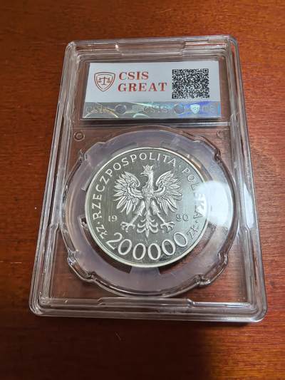 长老汇蛇年精选第四十六场拍卖 1990波兰戴夫·斯特凡·罗茨基将军20万兹罗提精制银币，信泰PF67UC