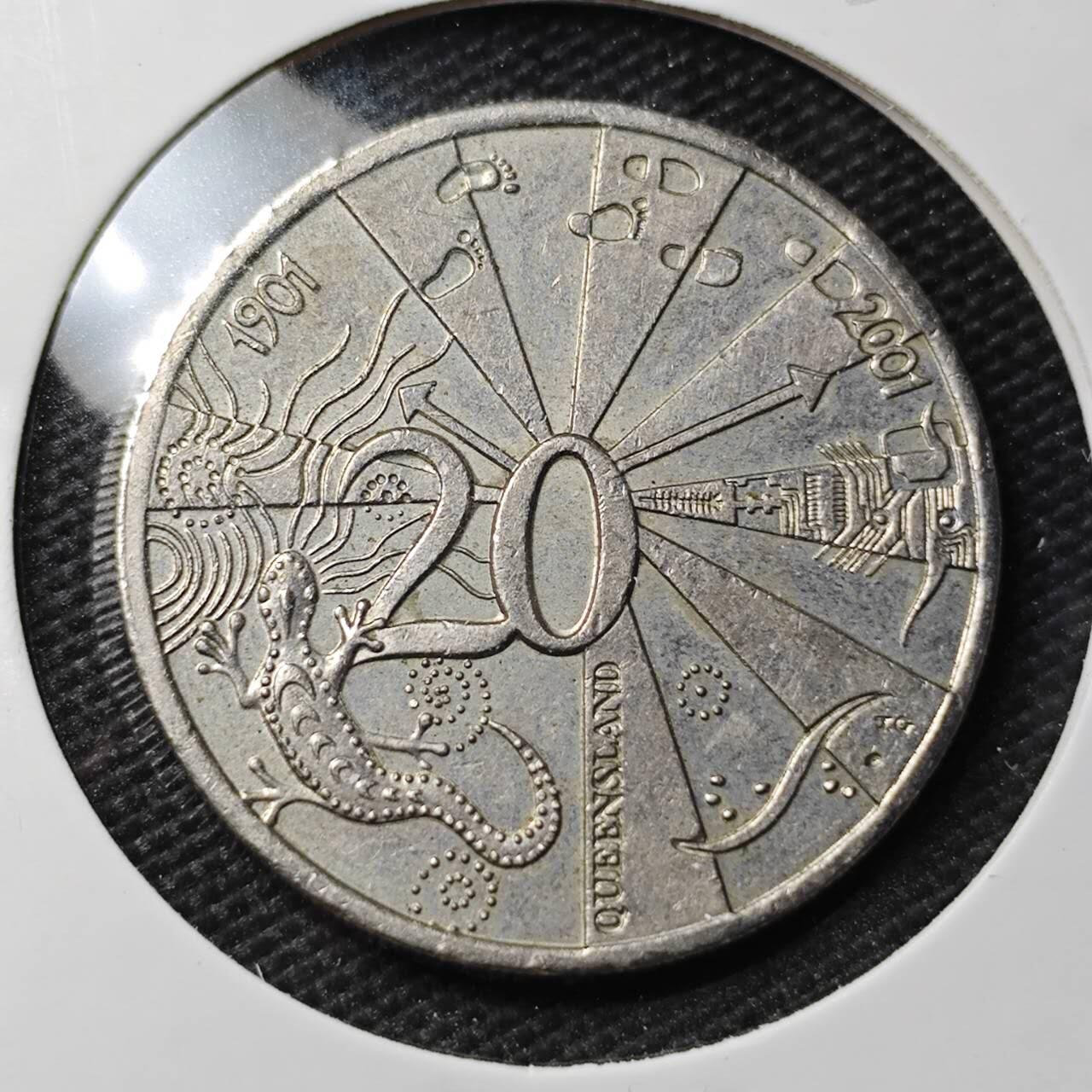 KK钱币收藏小铺 第337场 2月预留时间 周末发货 2001澳大利亚20分 纪念币