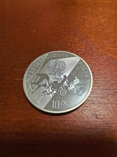 长老汇蛇年精选第四十六场拍卖 2005波兰加尔琴斯基10兹罗提局部彩色精制银币，14.14克925银