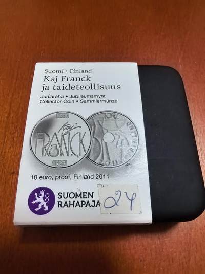 长老汇蛇年精选第四十六场拍卖 2011芬兰弗兰克工业艺术10欧元精制银币，普制5000枚，精制1万枚，盒证全