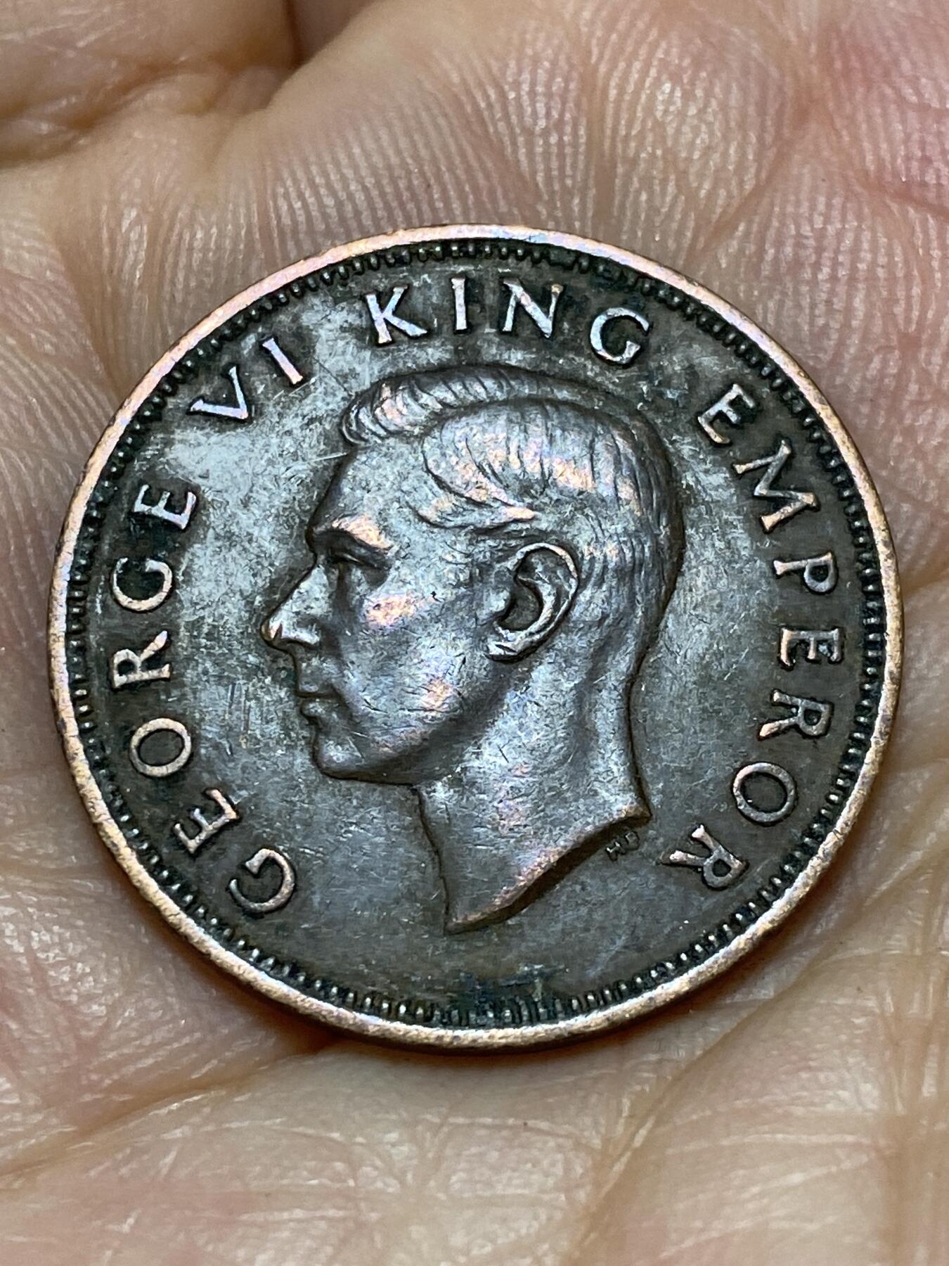 2025年第九十一场(总第一百一十七场）外国好品散币(免佣金) 新西兰🇳🇿1940年半便士(乔治六世第一版)