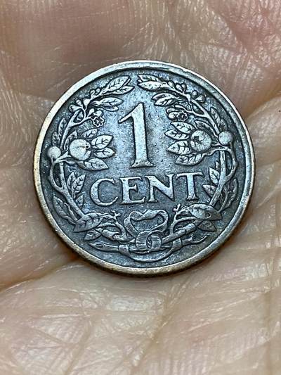 2025年第九十一场(总第一百一十七场）外国好品散币(免佣金) - 荷兰🇳🇱1915年1分(威廉明娜女王时期，第六版，齿边17面小型盾牌版，Seahorse –海马标)