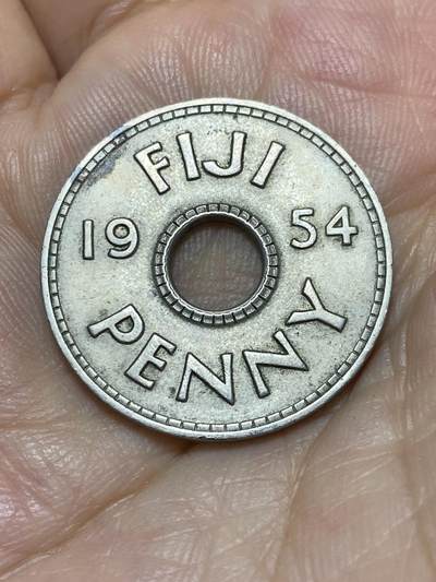 2025年第九十一场(总第一百一十七场）外国好品散币(免佣金) - 斐济🇫🇯1954年1便士(伊丽莎白二世 ，首发年)