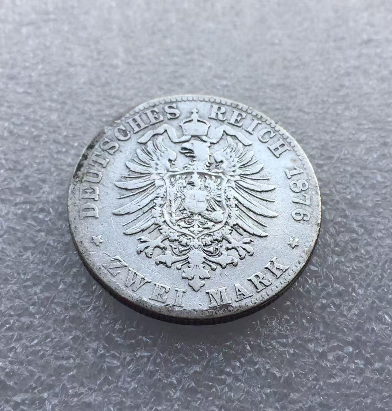 世界钱币专场拍卖 1876年德国普鲁士威廉一世短翅2马克银币