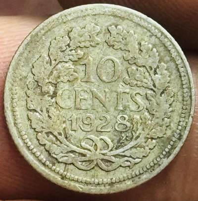 文馨钱币收藏第 272 场， 长期接收代拍品 - 1928 年荷兰威廉明娜 10 分银币，第六版 640 银 