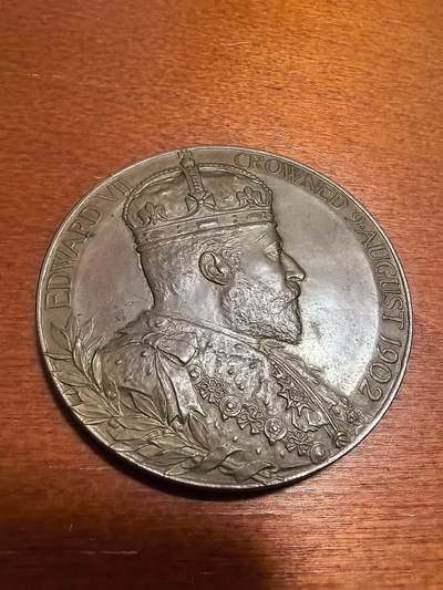 长老汇蛇年精选第四十六场拍卖 1902英国爱德华七世夫妇加冕典礼大铜章，56MM，81.6克，UNC