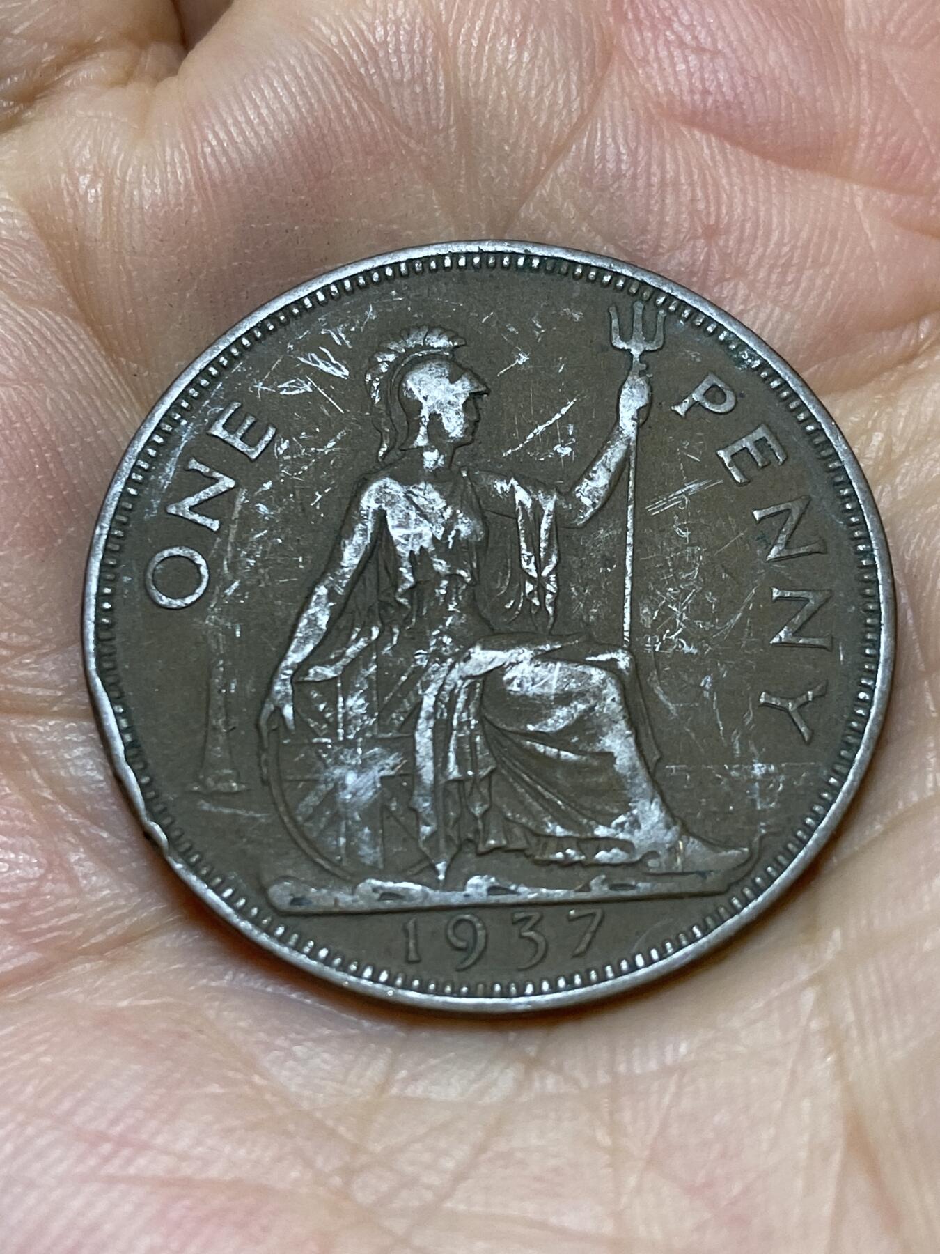 2025年第九十一场(总第一百一十七场）外国好品散币(免佣金) 英国🇬🇧1937年1便士(乔治六世加冕年，第一版首发年)