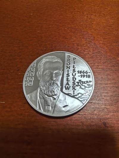 长老汇蛇年精选第四十六场拍卖 - 2008波兰探险家布罗尼斯瓦夫·毕苏斯基10兹罗提精制银币，14.14克925银