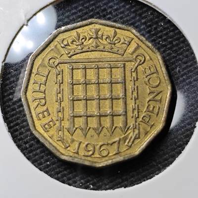 KK钱币收藏小铺 第337场 2月预留时间 周末发货 - 1967英国3便士 