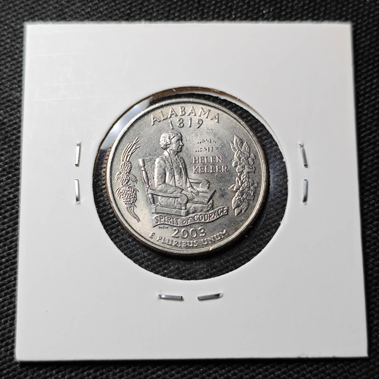 KK钱币收藏小铺 第337场 2月预留时间 周末发货 2003美国25分 纪念币 好品