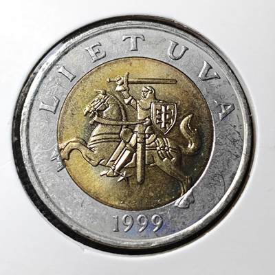 KK钱币收藏小铺 第337场 2月预留时间 周末发货 - 1999立陶宛5立特双色币