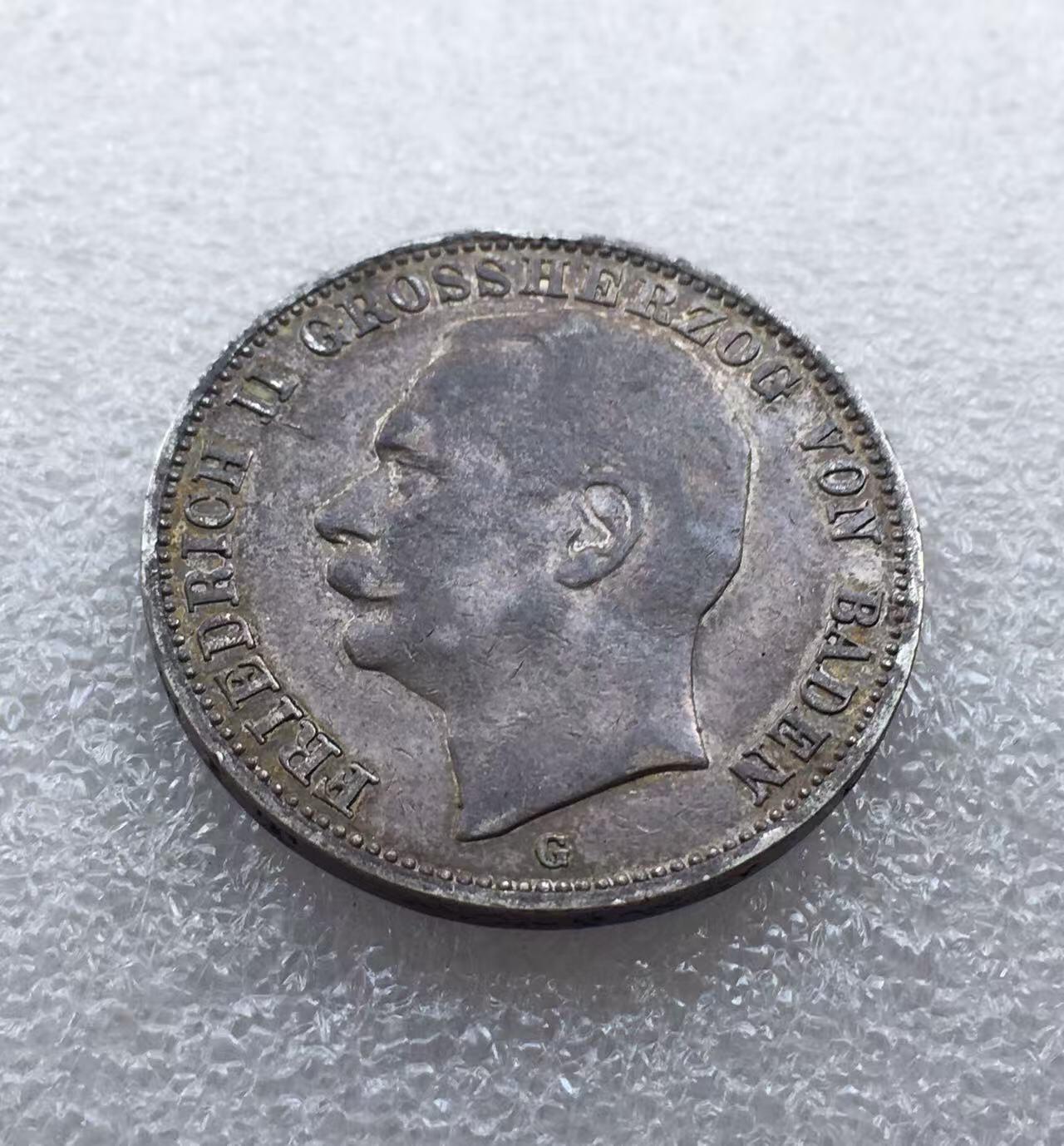 世界钱币专场拍卖 德国1909年巴登弗里德里希长翅3马克银币