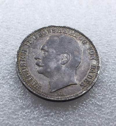 世界钱币专场拍卖 - 德国1909年巴登弗里德里希长翅3马克银币