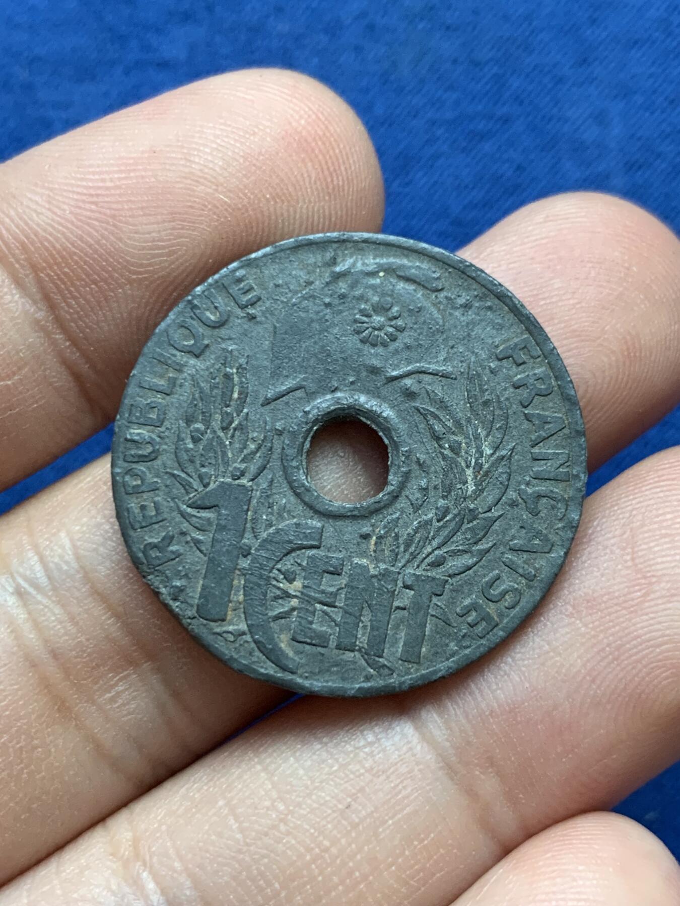 《竞宝斋》第419场 周日，周一，2场连拍 （全场包邮） 法属印支1941年1分锌币