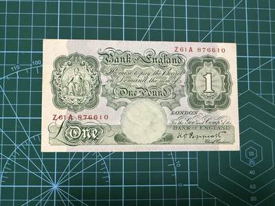 【炜奕收藏】，第四十四期 - 1948年英国A序列1镑，AU品相，K.O.Peppiatt战时签名