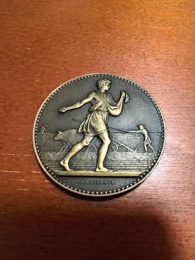 长老汇马年精选第十三场拍卖 - 1914-1917法国农业协会播种者铜章，41克，41MM，雕刻师J. Lagrange