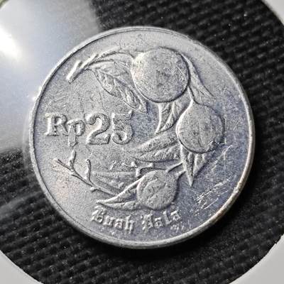 KK钱币收藏小铺 第337场 2月预留时间 周末发货 - 1996印度尼西亚25卢比 