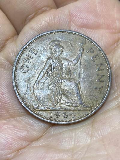 2025年第九十一场(总第一百一十七场）外国好品散币(免佣金) - 英国🇬🇧1964年1便士(伊丽莎白二世青年桂冠，第二版)