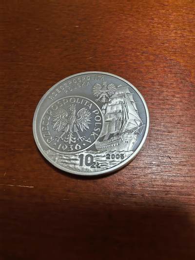 长老汇蛇年精选第四十六场拍卖 2005波兰帆船10兹罗提精制银币，币中币，14.14克925银