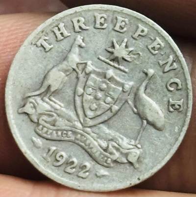 文馨钱币收藏第 272 场， 长期接收代拍品 - 1922 年英属澳大利亚乔治五世 3 便士银币，925 高银版