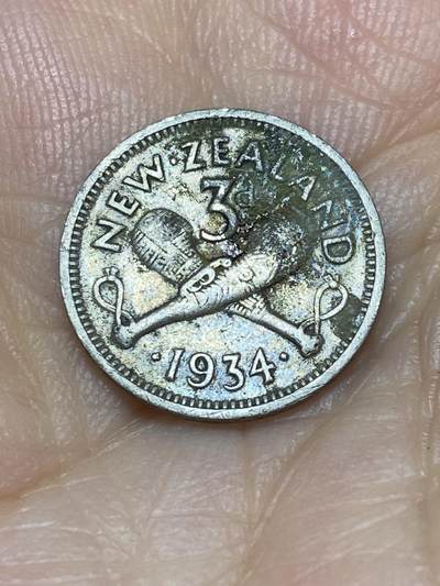 2025年第九十一场(总第一百一十七场）外国好品散币(免佣金) - 新西兰🇳🇿1934年3便士银币(乔治五世时期，500银)