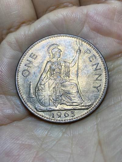2025年第九十一场(总第一百一十七场）外国好品散币(免佣金) - 英国🇬🇧1963年1便士(伊丽莎白二世青年桂冠，第二版)