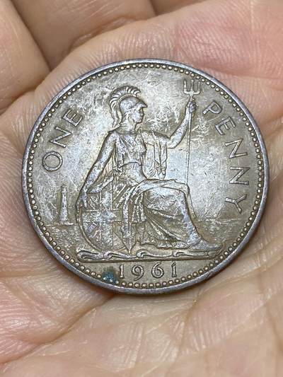 2025年第九十一场(总第一百一十七场）外国好品散币(免佣金) - 英国🇬🇧1961年1便士(伊丽莎白二世青年桂冠，第二版)