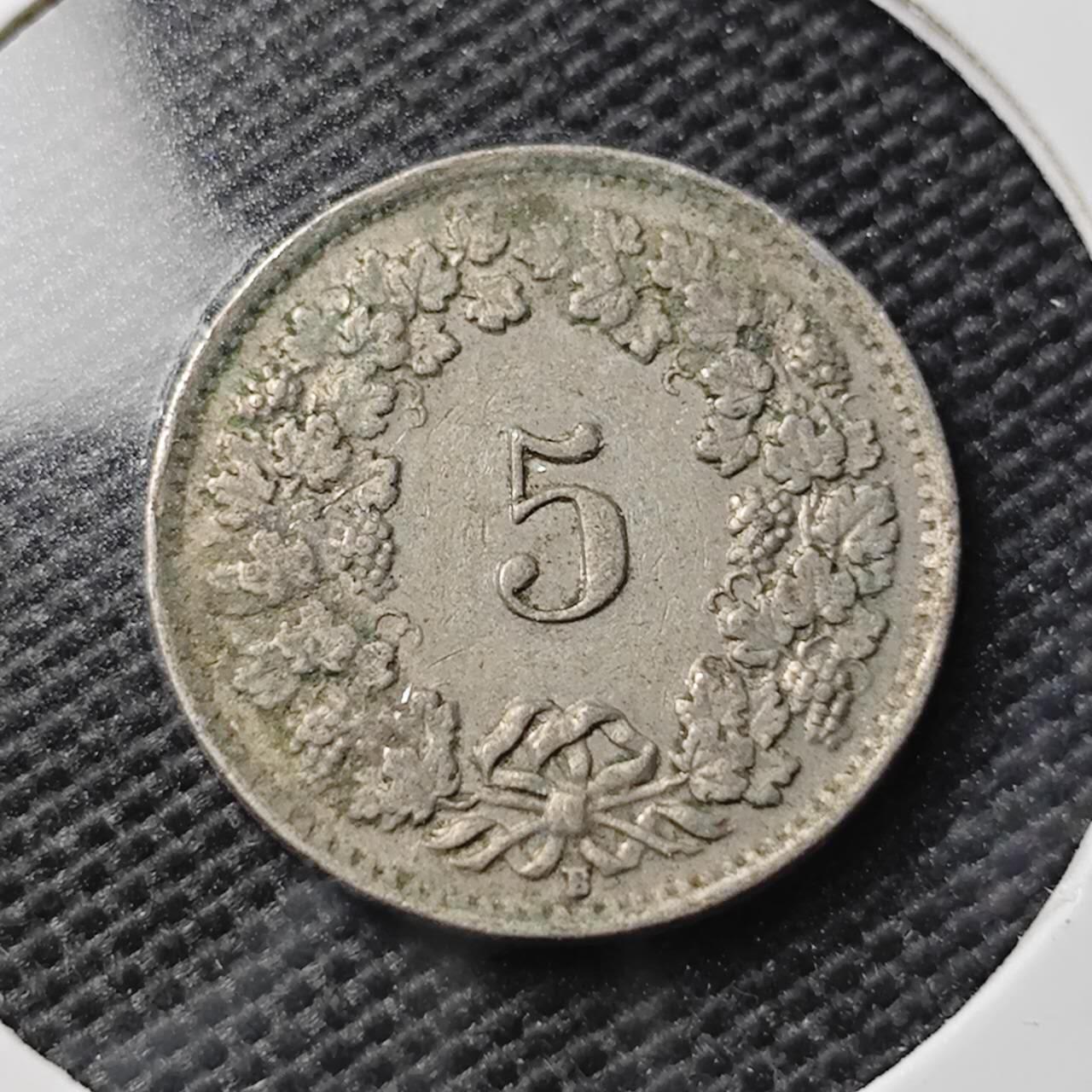 KK钱币收藏小铺 第337场 2月预留时间 周末发货 1944瑞士5元