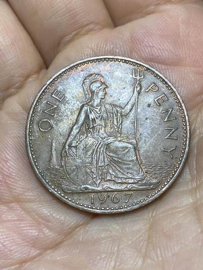 2025年第九十一场(总第一百一十七场）外国好品散币(免佣金) - 英国🇬🇧1967年1便士(伊丽莎白二世青年桂冠，第二版)