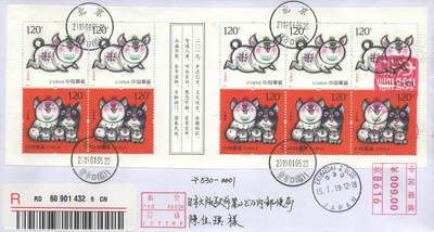 2025年09月20日19:30海外、大陆、澳门、香港邮政精品首日实寄封拍卖专场 2018中国《己亥猪年小本》自然封首日实寄封