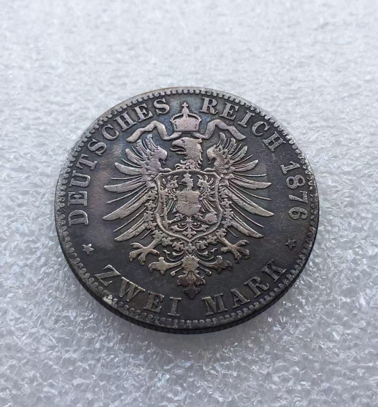 世界钱币专场拍卖 1876年德国普鲁士王国威廉一世短翅2马克银币
