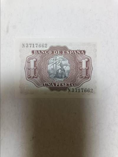 【20250918】非全新纸币第286场 西班牙1953年1比塞塔，好品