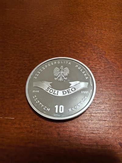 长老汇蛇年精选第四十六场拍卖 2001波兰大主教斯蒂芬·维辛斯基10兹罗提精制银币，14.14克925银