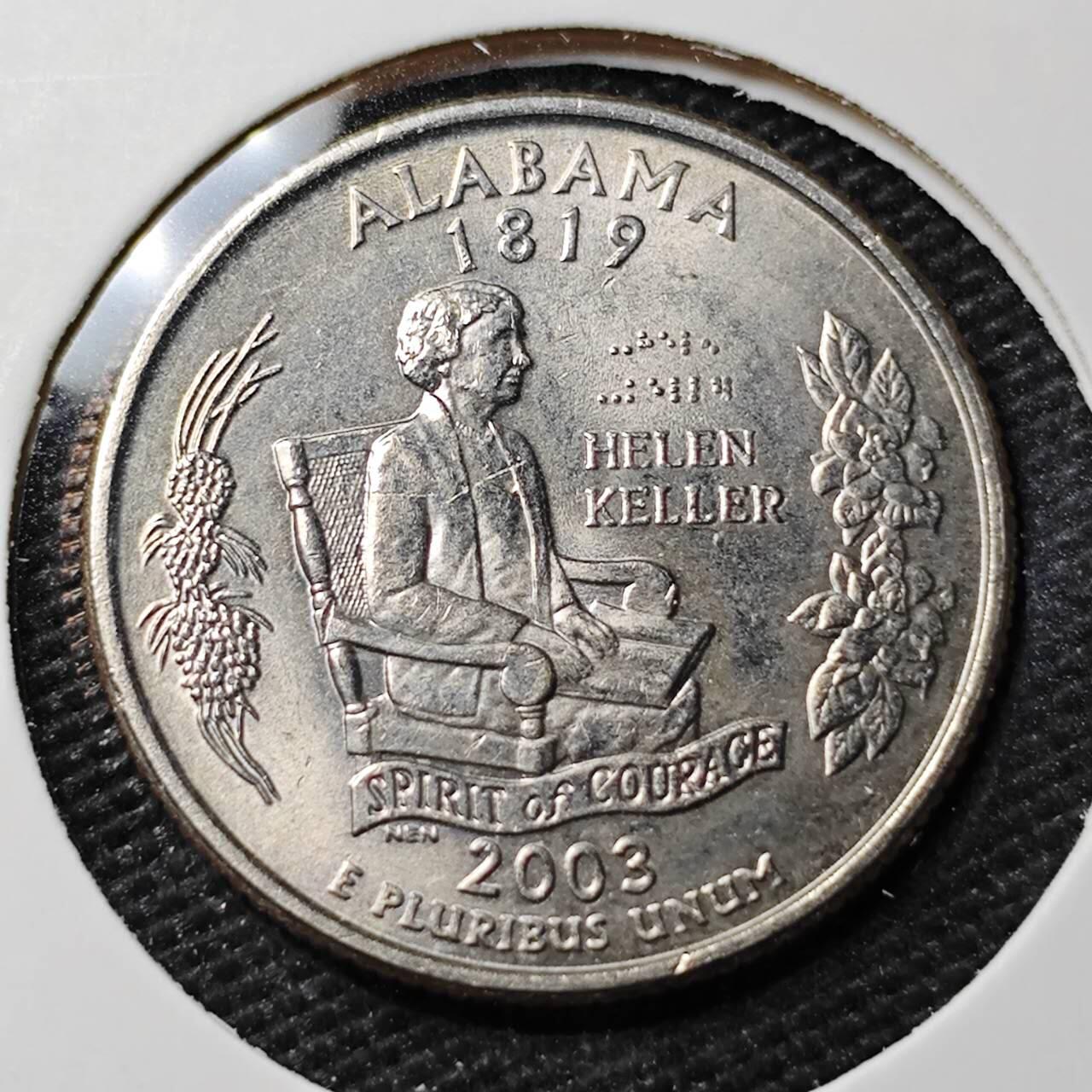 KK钱币收藏小铺 第337场 2月预留时间 周末发货 2003美国25分 纪念币 好品