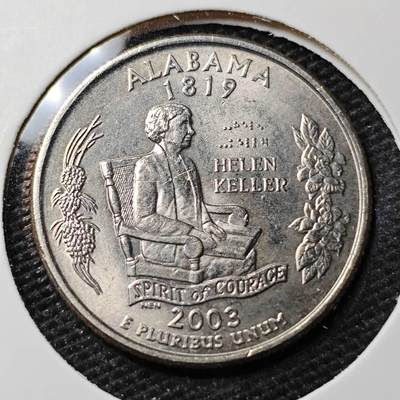 KK钱币收藏小铺 第337场 2月预留时间 周末发货 - 2003美国25分 纪念币 好品
