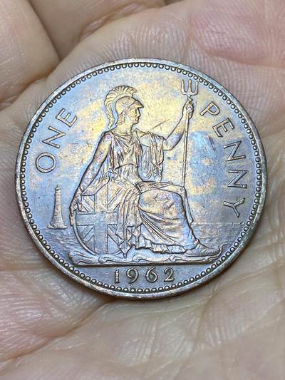 2025年第九十一场(总第一百一十七场）外国好品散币(免佣金) - 英国🇬🇧1962年1便士(伊丽莎白二世青年桂冠，第二版)