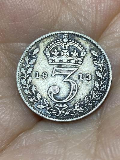 2025年第九十一场(总第一百一十七场）外国好品散币(免佣金) - 英国🇬🇧1913年3便士银币(乔治五世第一版，925高银)