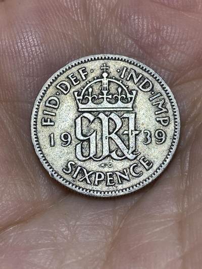 2025年第九十一场(总第一百一十七场）外国好品散币(免佣金) - 英国🇬🇧1939年6便士银币(乔治六世第一版，500银)
