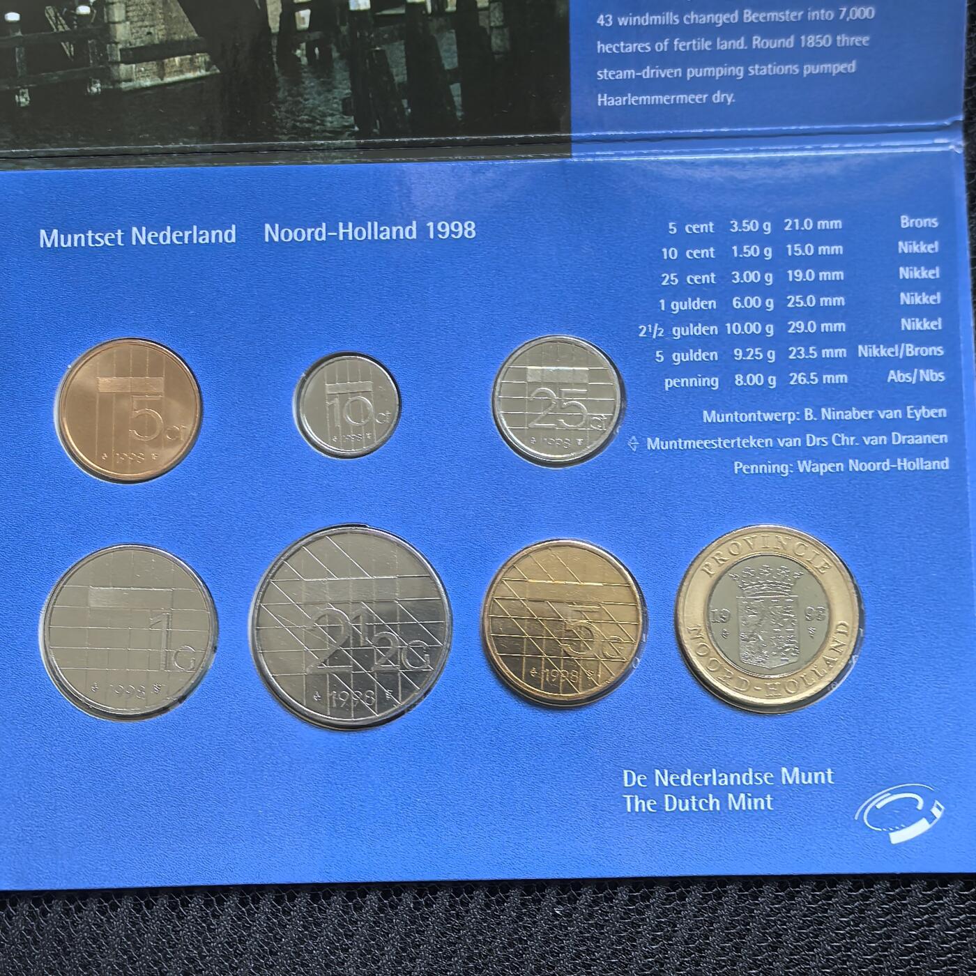 道一币馆币章第一百四十六场 原包装 荷兰1998年套币六枚+纪念章