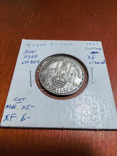 长老汇马年精选第十九场拍卖 1941英国乔治六世苏格兰狮子1先令银币，5.66克500银